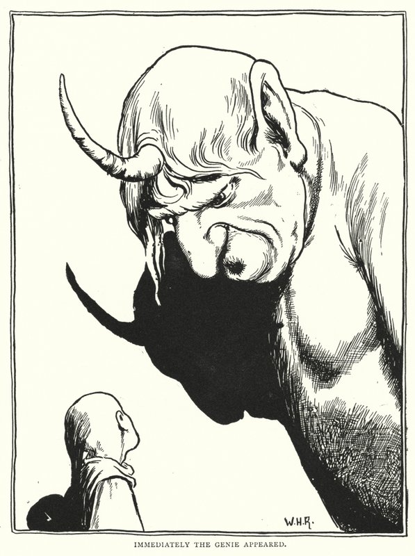 Azonnal megjelent a dzsinn (metszet) alkotó: William Heath Robinson