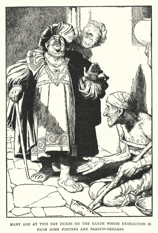 Sokan manapság hercegek a földön, akiket néhány hordártól és kegyeletsértőtől nyernek (litho) alkotó: William Heath Robinson