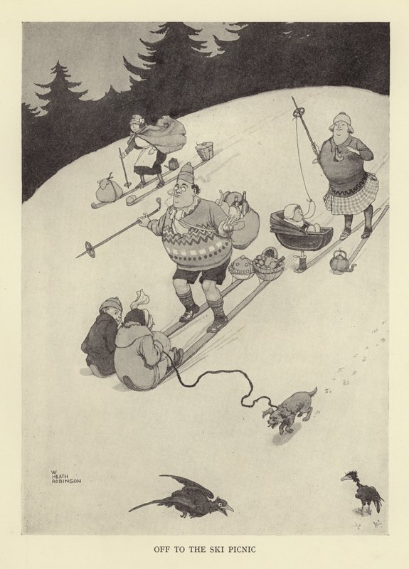Elindul a sí piknikre alkotó: William Heath Robinson