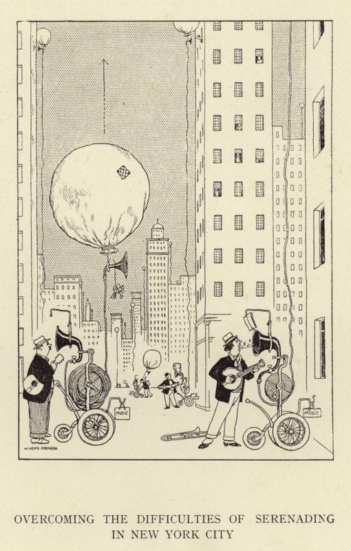 Leküzdeni a szerenádozás nehézségeit New Yorkban alkotó: William Heath Robinson