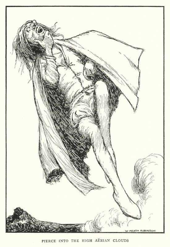 Fúrj be a magas légi felhők közé (litho) alkotó: William Heath Robinson