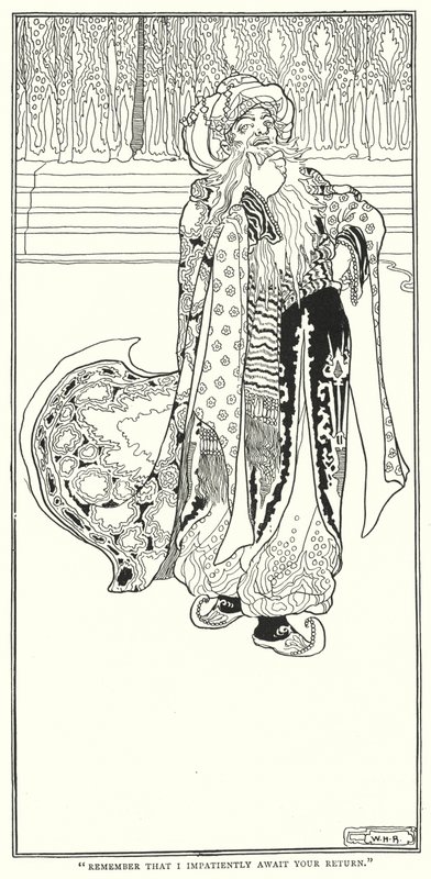 "Ne feledje, hogy türelmetlenül várom a visszatérését" (metszet) alkotó: William Heath Robinson