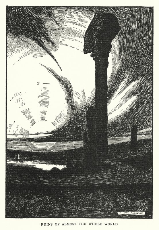 Majdnem az egész világ romjai (litho) alkotó: William Heath Robinson