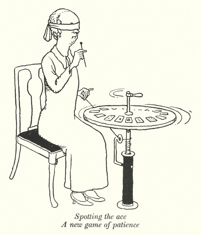 Az ász felfedezése, egy új türelemjáték (litho) alkotó: William Heath Robinson