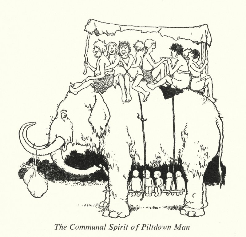 A Piltdown-ember közösségi szelleme (litho) alkotó: William Heath Robinson