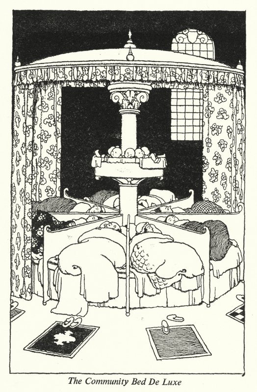 The Community Bed De Luxe (litho) alkotó: William Heath Robinson