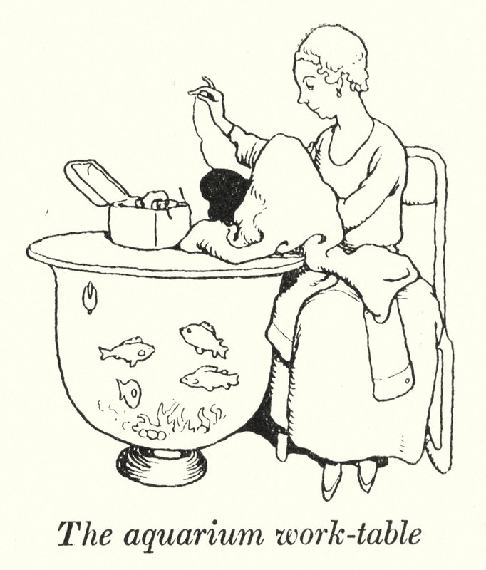 Akváriumi munkaasztal (litho) alkotó: William Heath Robinson