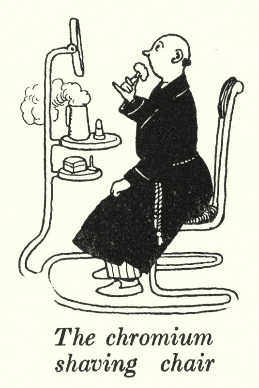 Króm borotvaszék (litho) alkotó: William Heath Robinson