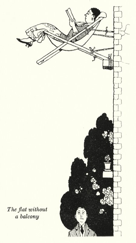 A lakás erkély nélkül (litho) alkotó: William Heath Robinson