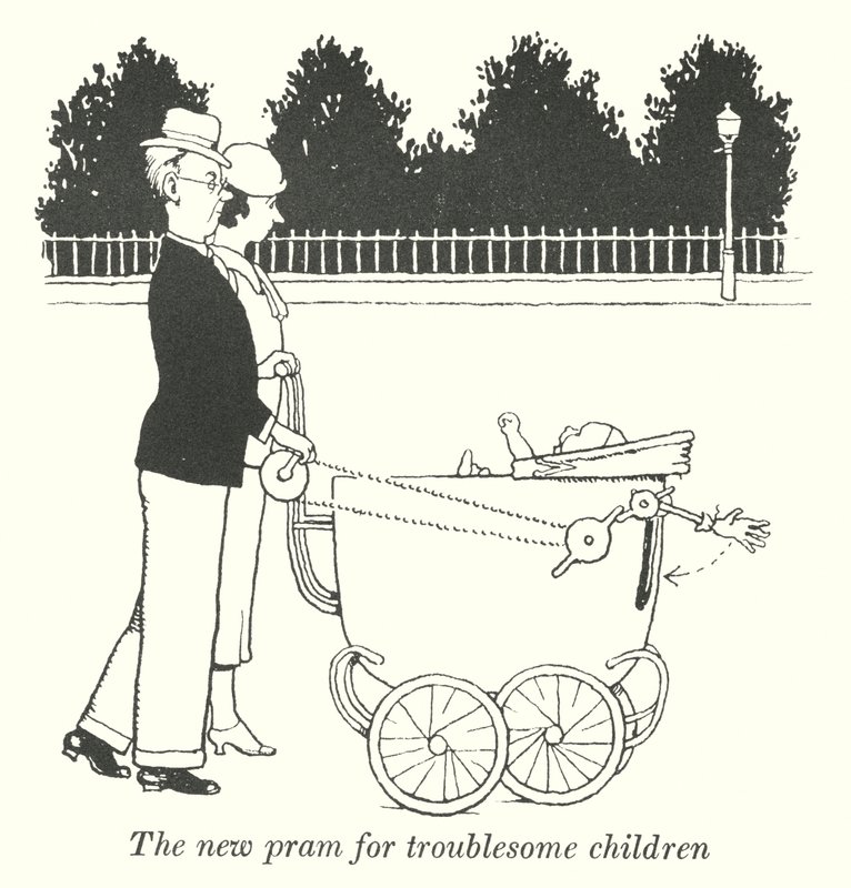 Az új babakocsi problémás gyerekeknek (litho) alkotó: William Heath Robinson