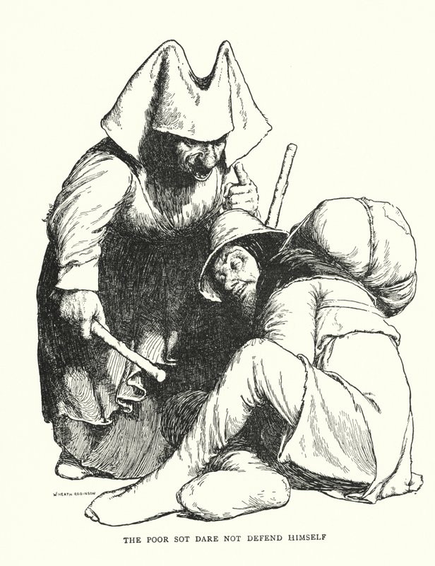 Szegény sot nem meri megvédeni magát (litho) alkotó: William Heath Robinson