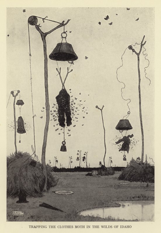 Csapdába ejtették a ruhamolyt Idaho vadonjában alkotó: William Heath Robinson