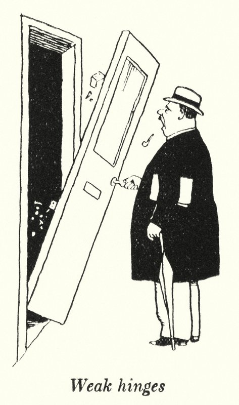 Gyenge zsanérok (litho) alkotó: William Heath Robinson