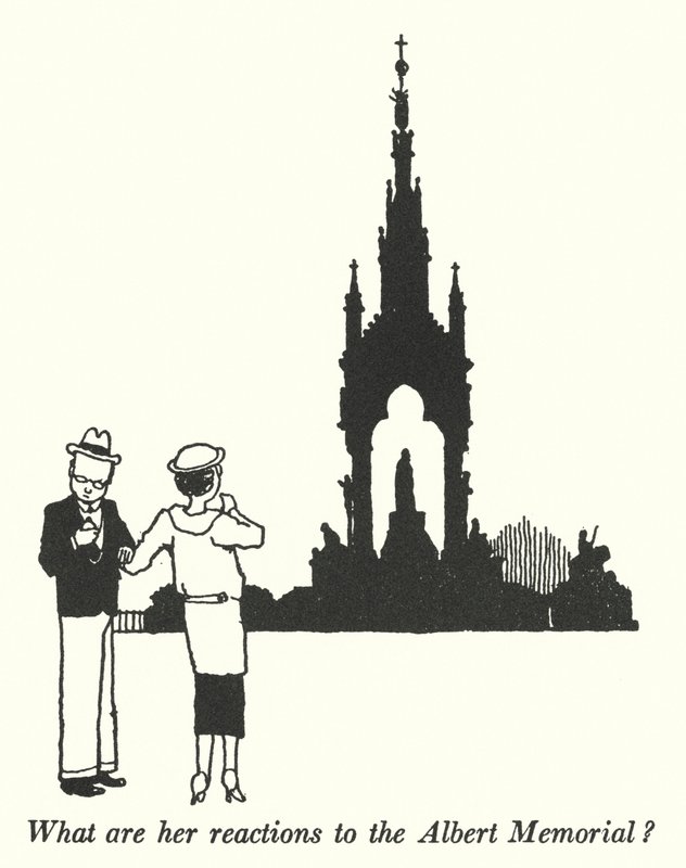 Hogyan reagál az Albert-emlékműre? (litho) alkotó: William Heath Robinson