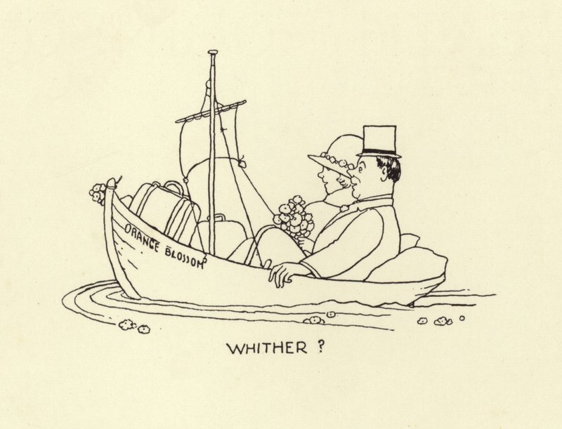 Ahol, házaspár a házas élet tengerén alkotó: William Heath Robinson