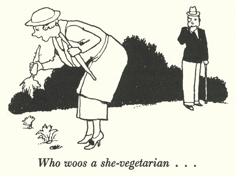 Ki szereti a vegetáriánus nőt (litho) alkotó: William Heath Robinson