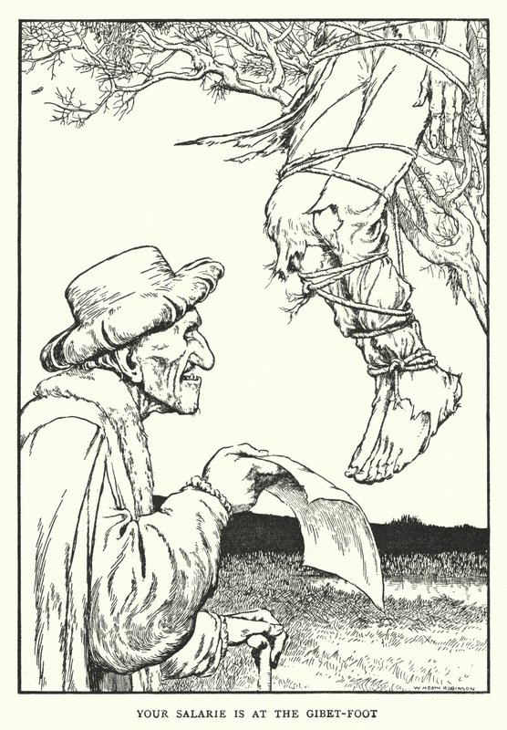 A fizetésed gibet-láb (litho) alkotó: William Heath Robinson