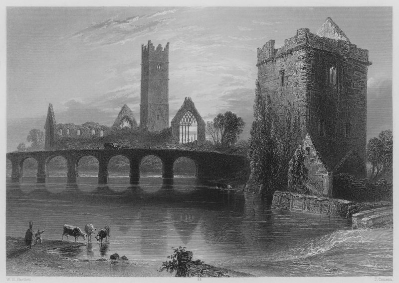 Clare apátság, Galway (metszet) alkotó: William Henry (after) Bartlett