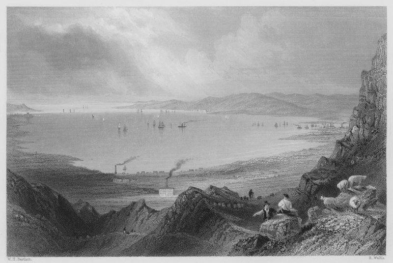 Belfast Lough (metszet) alkotó: William Henry (after) Bartlett