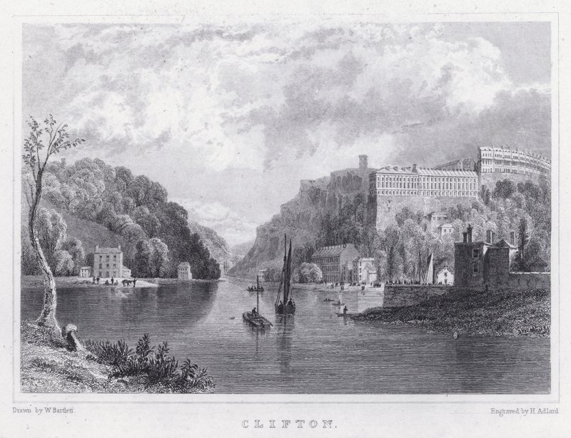 Clifton (metszet) alkotó: William Henry (after) Bartlett