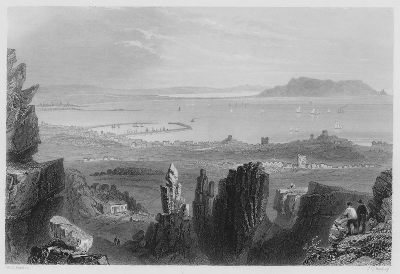 Dublin-öböl, a Kingstown Quarries-ből (metszet) alkotó: William Henry (after) Bartlett