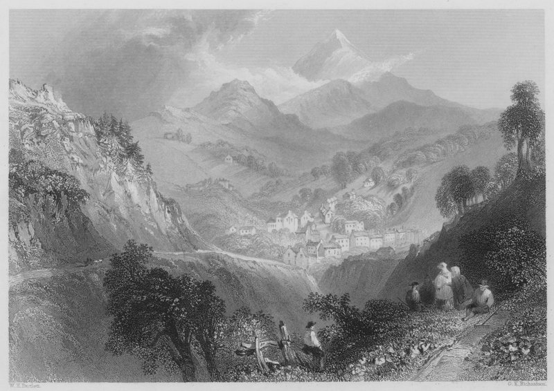 Enniskerry, Dublin közelében (metszet) alkotó: William Henry (after) Bartlett
