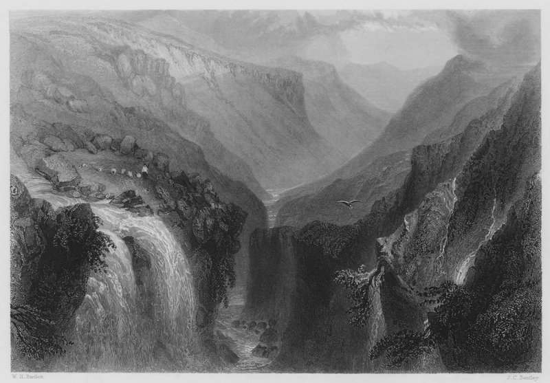 Glenmalure vezetője, Wicklow megye (metszet) alkotó: William Henry (after) Bartlett