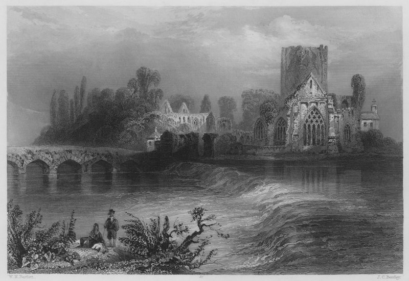 Holy-Cross Abbey, on the Suir (metszet) alkotó: William Henry (after) Bartlett
