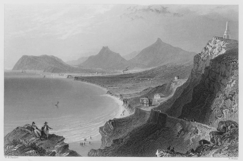 Killiney Bay, Dublin megye (metszet) alkotó: William Henry (after) Bartlett