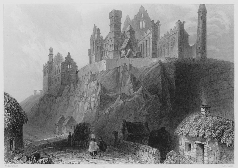 Cashel szikla (metszet) alkotó: William Henry (after) Bartlett
