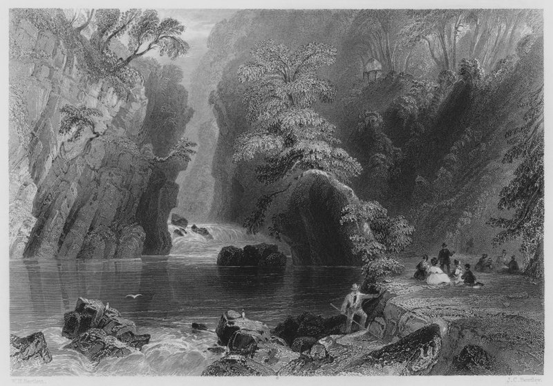 The Dargle (metszet) alkotó: William Henry (after) Bartlett