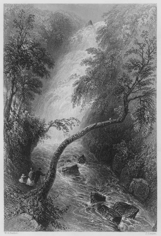 Torc Cascade (metszet) alkotó: William Henry (after) Bartlett