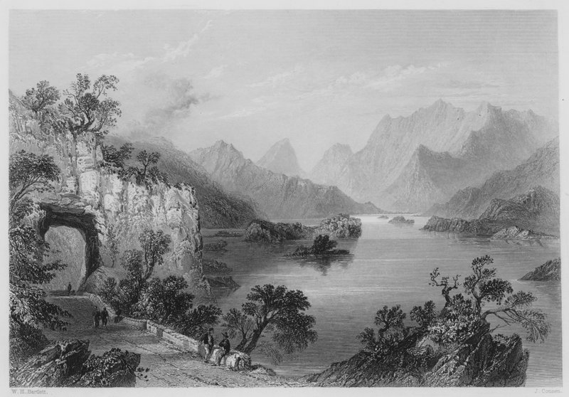 Upper Lake, Killarney (metszet) alkotó: William Henry (after) Bartlett