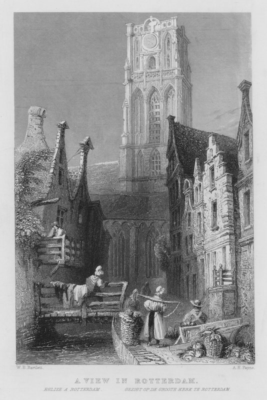 Kilátás Rotterdamban (metszet) alkotó: William Henry Bartlett
