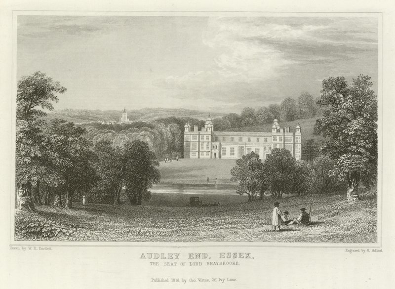 Audley End, Essex, Lord Braybrooke székhelye alkotó: William Henry Bartlett