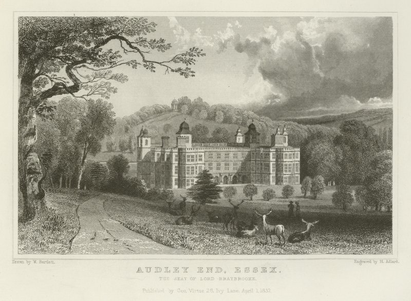 Audley End, Essex, Lord Braybrooke székhelye alkotó: William Henry Bartlett