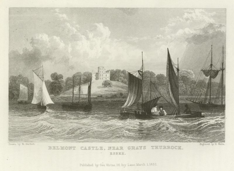 Belmont kastély, Grays Thurrock közelében, Essexben alkotó: William Henry Bartlett
