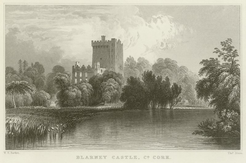 Blarney kastély Cork megyében alkotó: William Henry Bartlett