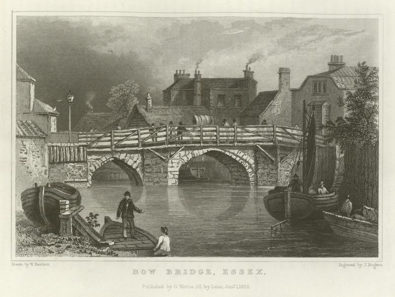 Bow Bridge, Essex alkotó: William Henry Bartlett