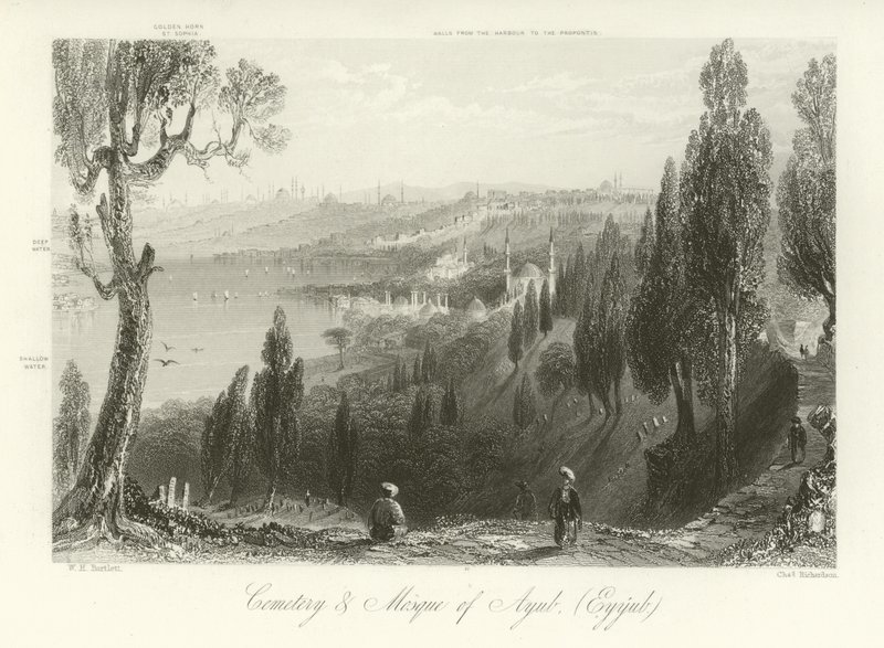 Ayub temetője és mecsete, Konstantinápoly alkotó: William Henry Bartlett