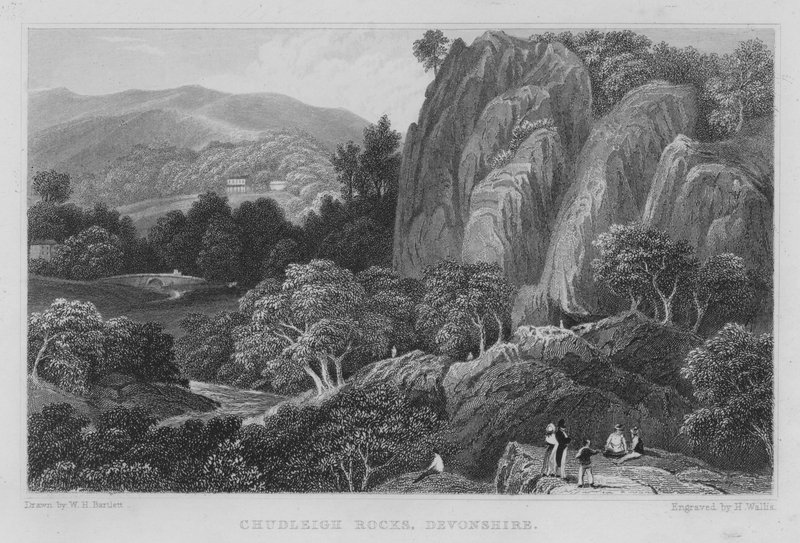 Chudleigh Rocks, Devonshire (metszet) alkotó: William Henry Bartlett