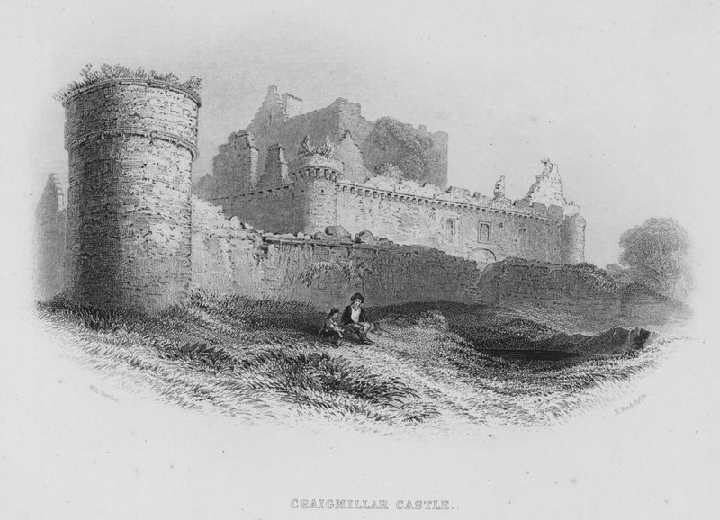 Craigmillar kastély (metszet) alkotó: William Henry Bartlett