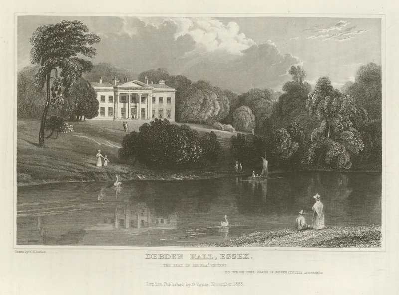 Debden Hall, Essex, Sir Francis Vincent székhelye alkotó: William Henry Bartlett