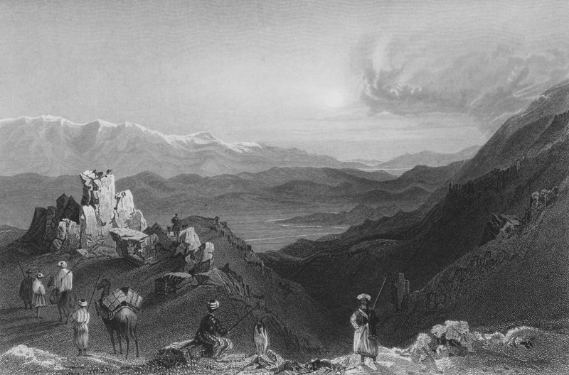 Djebel Sheich és a Hermon-hegy, Libanon tetejéről alkotó: William Henry Bartlett