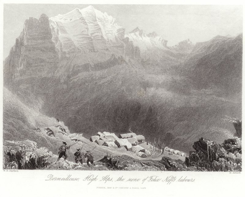 Dormeilleuse a Magas-Alpokban alkotó: William Henry Bartlett