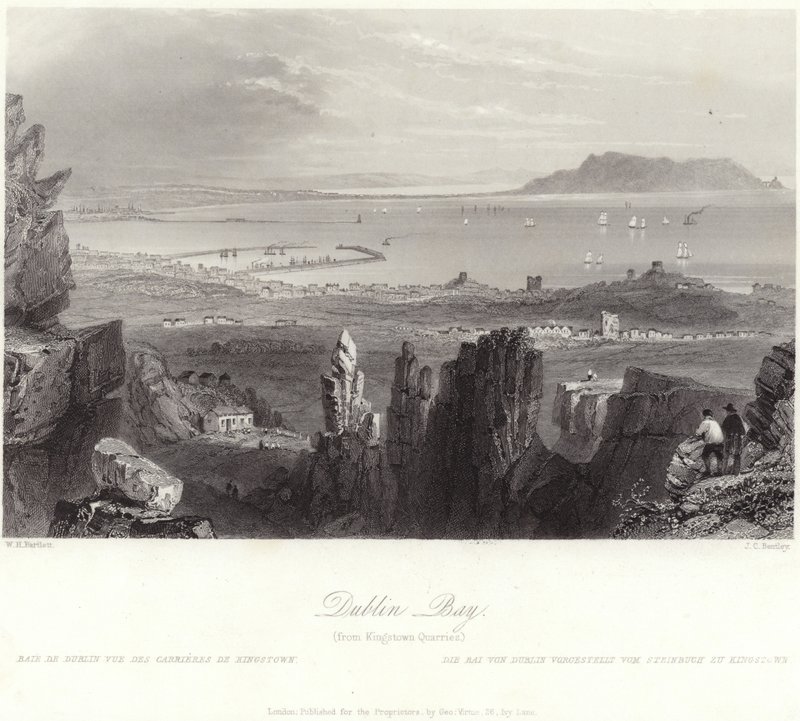A Dublin-öböl a Kingstown Quarries-től alkotó: William Henry Bartlett