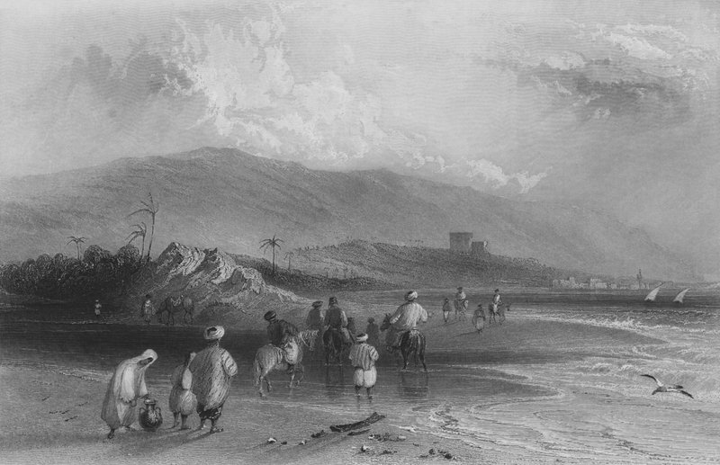 Ford of the River Kishon, Bay of Acre alkotó: William Henry Bartlett