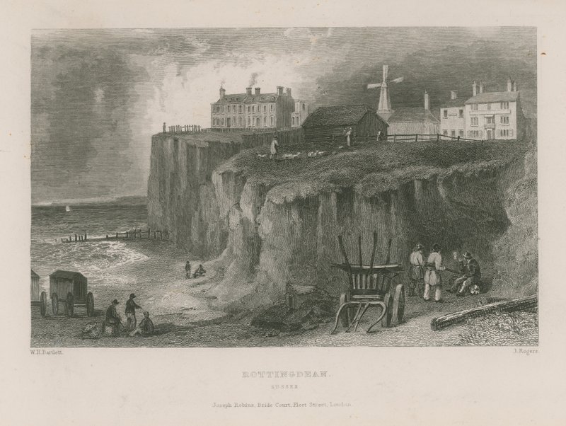 Rottingdean általános képe alkotó: William Henry Bartlett