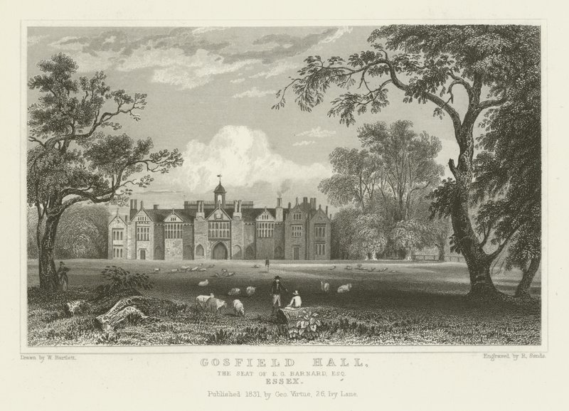 Gosfield Hall, E. G. Barnard, Esquire, Essex székhelye alkotó: William Henry Bartlett