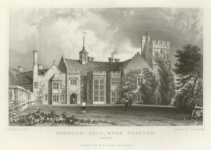 Horeham Hall, Thaxted közelében, Essexben alkotó: William Henry Bartlett